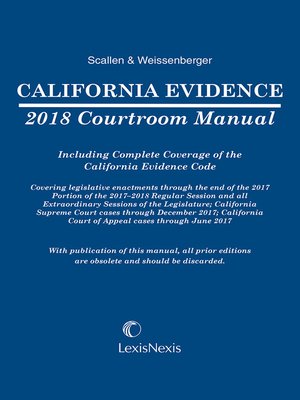 cover image of California Evidence Courtroom Manual